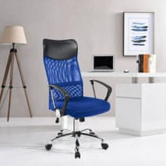 Timeless Tools Ergonomická kancelářská židle s vysokou opěrkou - modrá