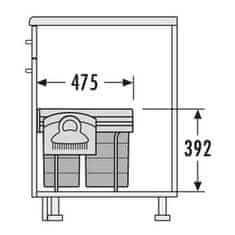 Hailo Vestavný odpadkový koš RAUMSPAR TANDEM 3641-22