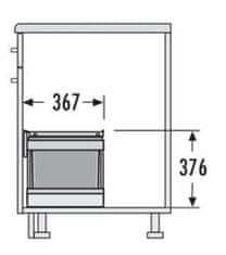 Hailo Vestavný odpadkový koš RAUMSPAR TANDEM S PLUS 3644-83