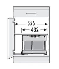 Hailo Vestavný odpadkový koš RAUMSPAR TANDEM S PLUS 3644-83