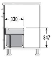 Hailo Vestavný odpadkový koš RAUMSPAR TANDEM S 3644-70