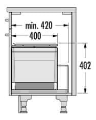 Hailo Vestavný odpadkový koš Triple XL 3631-58