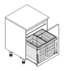 Hailo Vestavný odpadkový koš Triple XL 60 3631-68