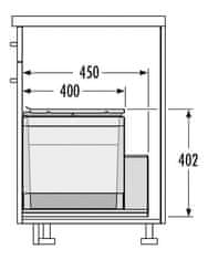 Hailo Vestavný odpadkový koš Triple XL 60 3631-68