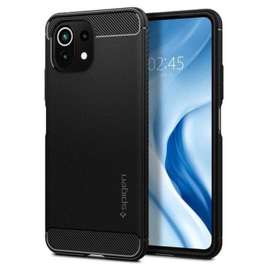 Spigen Rugged Armor silikónový kryt na Xiaomi Mi 11 Lite 4G/5G, matný černý