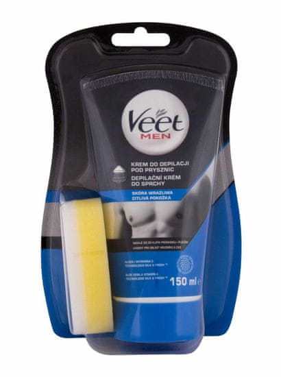 Veet 150ml men in shower hair removal cream sensitive skin,