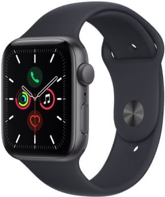 Chytré hodinky Apple Watch SE MKQ63HC/A, Retina displej monitorování tepu srdeční činnosti hudební přehrávač volání notifikace NFC platby Apple Pay hluk App Store