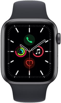 Chytré hodinky Apple Watch SE MKQ63HC/A pro běhání EKG sledování tepu srdeční činnost monitorování aktivity notifikace online platby Apple Pay tréninkové programy přehrávání hudby notifikace volání