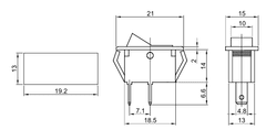 Tracon Electric Kolébkový vypínač ON-OFF, 2-poloh. černý, 16A, 250V, 0-I IP 40 Balení: 5 ks