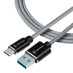 Tactical Fast Rope Aramid Cable USB-A/USB-C 2m Grey 8596311153129