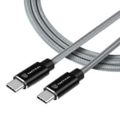 Tactical Aramid extra pevný kabel USB-C/USB-C 100W 20V/5A - 0.3m - Šedá KP31192