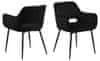 Jídelní židle s područkami Ranja (SET 2 ks), textil, černá