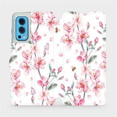 Mobiwear Flip pouzdro na mobil OnePlus Nord 2 5G - M124S Růžové květy