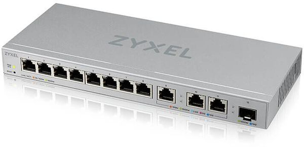 Kompaktný multi gigabit stolný switch prepínač ZyXEL XGS1250-12 12 portov RJ-45 VLAN SFP+ praktický pre domácnosť kanceláriu vysoká rýchlosť