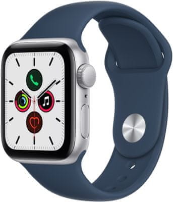 Chytré hodinky Apple Watch SE MKNY3HC/A, Retina displej monitorování tepu srdeční činnosti hudební přehrávač volání notifikace NFC platby Apple Pay hluk App Store