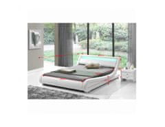 KONDELA Moderní postel s RGB LED osvětlením, bílá, 160x200, FILIDA