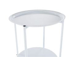 KONDELA Příruční stolek s kolečky, bílá, DERIN