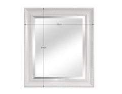 KONDELA Zrcadlo, dřevěný rám bílé barvy, MALKIA TYP 2
