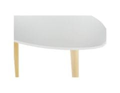 KONDELA Příruční stolek, bílá/přírodní dřevo, TAVAS