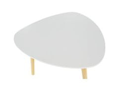 KONDELA Příruční stolek, bílá/přírodní dřevo, TAVAS