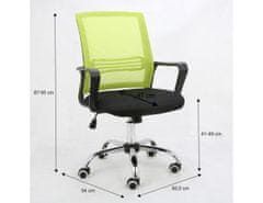 KONDELA Kancelářská židle, síťovina zelená / látka černá, APOLO