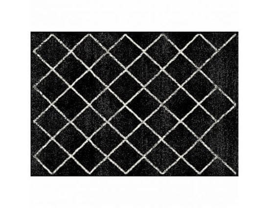 KONDELA Koberec, černá/vzor, 133x190 cm, MATES TYP 1