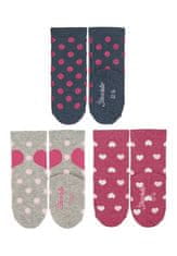 Sterntaler ponožky zimní 3 páry dívčí, srdíčka tmavě modré 8422127, 30
