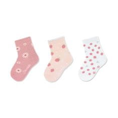Sterntaler ponožky dívčí 3 páry růžové, jahůdky 8322125, 22