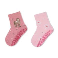 Sterntaler ponožky ABS protiskluzové chodidlo AIR, 2 páry, koník, růžové 8032130, 22