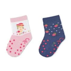 Sterntaler ponožky na lezení protiskluzové dívčí 2 páry růžové jahůdky 8012125, 22
