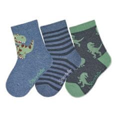 Sterntaler ponožky zimní 3páry, chlapecké dinosauři modré 8422120, 18