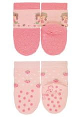 Sterntaler ponožky na lezení protiskluzové dívčí 2 páry staro růžové jahůdky 8012125, 20