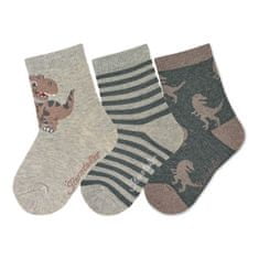 Sterntaler ponožky zimní 3páry, chlapecké dinosauři šedé 8422120, 26