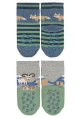 Sterntaler ponožky na lezení protiskluzové 2 páry liška, modré 8112122, 6-12 měsíců