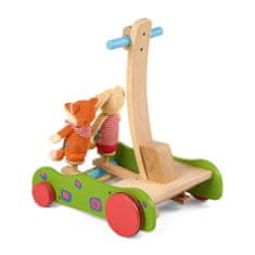 Sterntaler chodítko dřevěný vozík zajíc a liška 9951880, vícebarevná