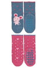 Sterntaler ponožky protiskluzové ABS 2 páry myška, modré 8102125, 18