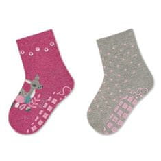 Sterntaler ponožky protiskluzové ABS 2 páry srnka, tmavě růžové 8102123, 18