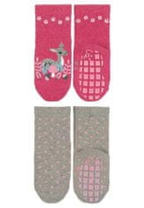 Sterntaler ponožky protiskluzové ABS 2 páry srnka, tmavě růžové 8102123, 18