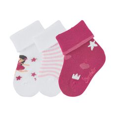 Sterntaler kojenecké ponožky 3 páry dívčí bílé, víla 8411950, 14
