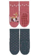 Sterntaler ponožky protiskluzové ABS 2 páry srnka, červené 8102123, 18