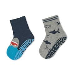 Sterntaler ponožky ABS protiskluzové chodidlo AIR, 2 páry, žraloci, modré 8032122, 18