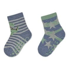 Sterntaler ponožky protiskluzové ABS 2 páry dinosauři, modré 8102122, 22
