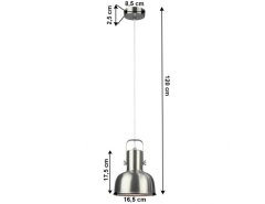 KONDELA Visící lampa v retro stylu, kov, matný nikl, AVIER TYP 3