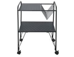 KONDELA Příruční stolek pojízdný, víceúčelový, kov / plast, černá, KORETE