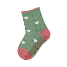 Sterntaler ponožky ABS protiskluzové chodidlo AIR zelené srdíčka 8132106, 18
