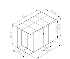 IWHOME Zahradní domek HYPNOS A 3,65 m² antracit IWH-10230028