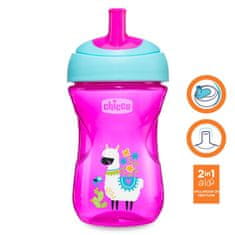 Chicco Hrneček Advanced s brčkovým náustkem 266 ml růžový 12m+