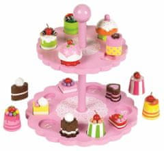 Kraftika Tidlo růžový patrový talíř s dortíčky