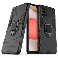 IZMAEL Odolné Pouzdro Ring Armor Case pro Samsung Galaxy A42 5G - Černá KP9703