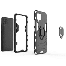 IZMAEL Odolné Pouzdro Ring Armor Case pro Samsung Galaxy A42 5G - Černá KP9703